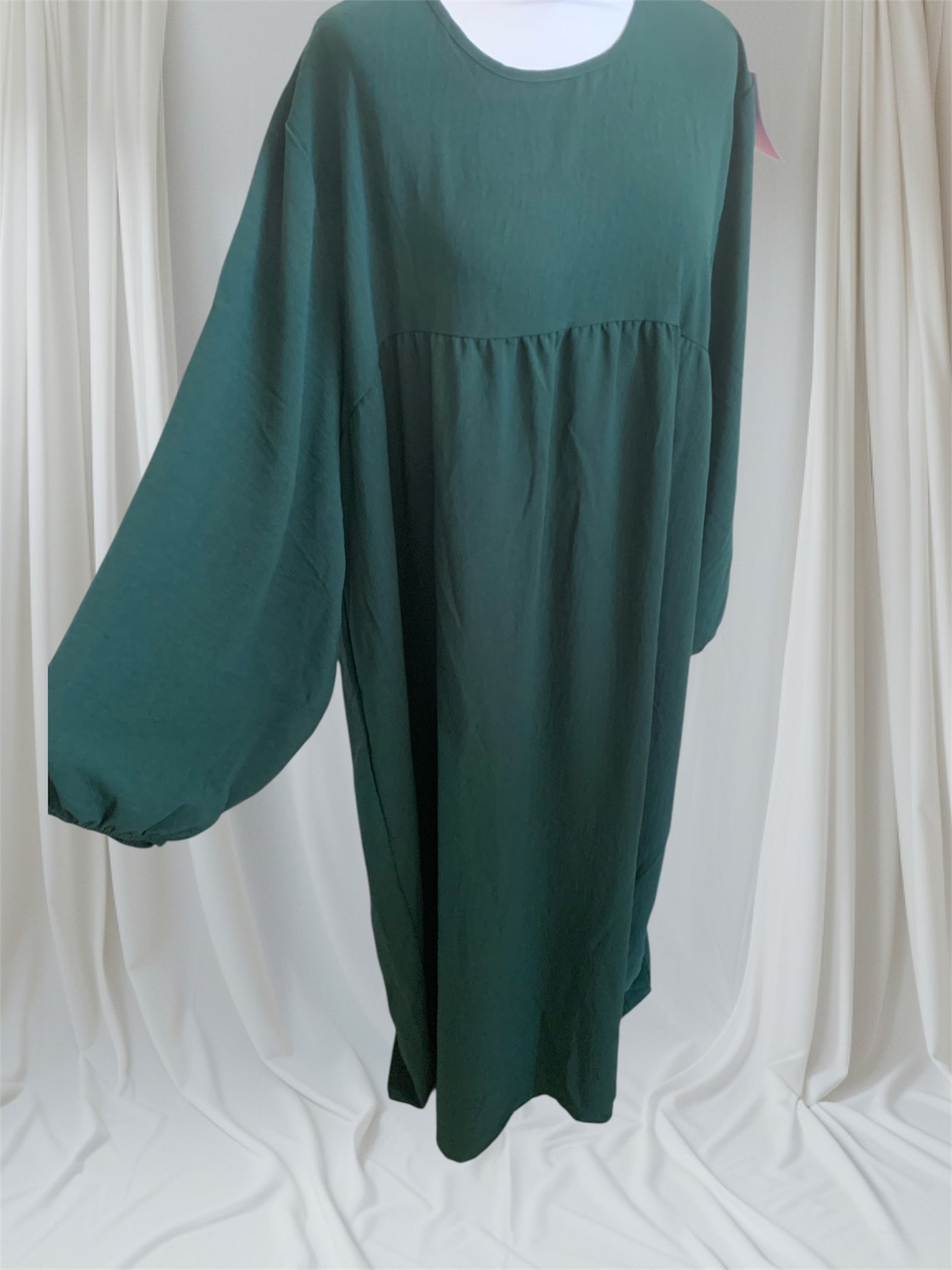 Abaya Manche Bouffante Verte
