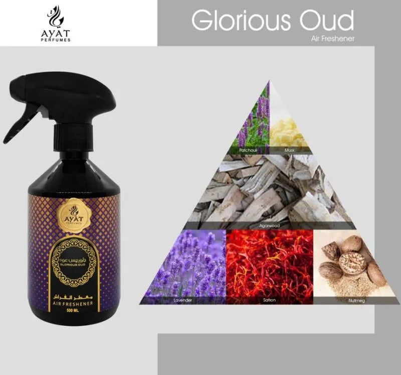 AYAT PERFUMES – Vaporisateur de Parfum d’Intérieur – Glorious Oud – 500ml