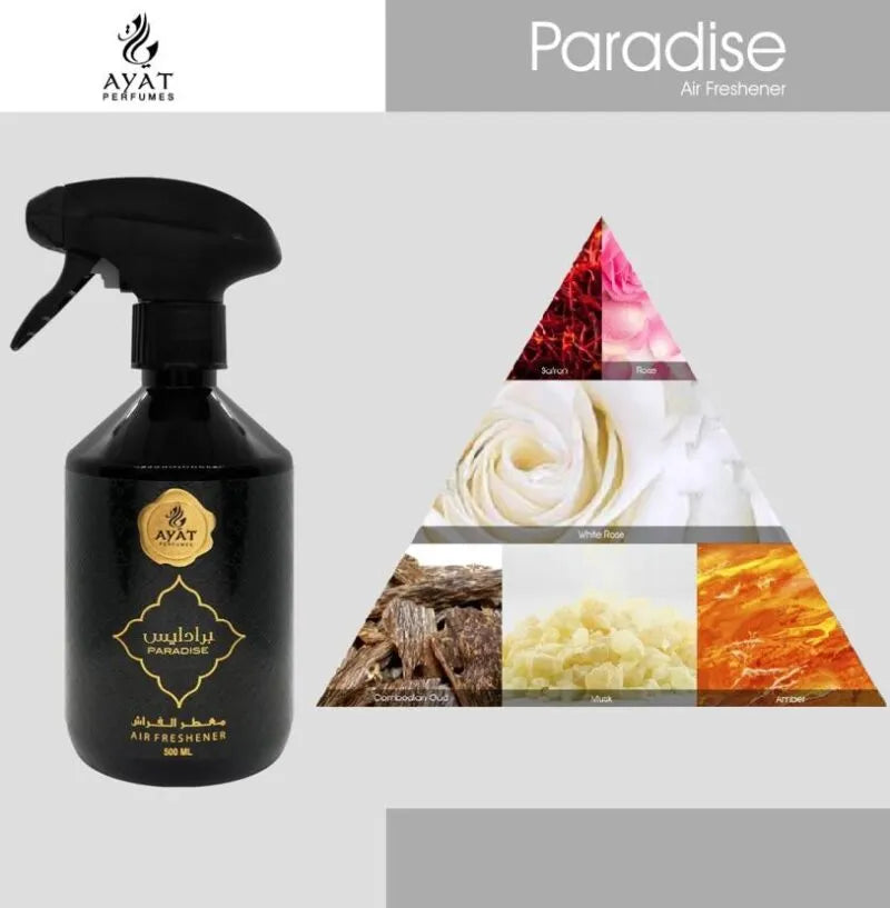 AYAT PERFUMES – Vaporisateur de Parfum d’Intérieur – Paradise- 500ml