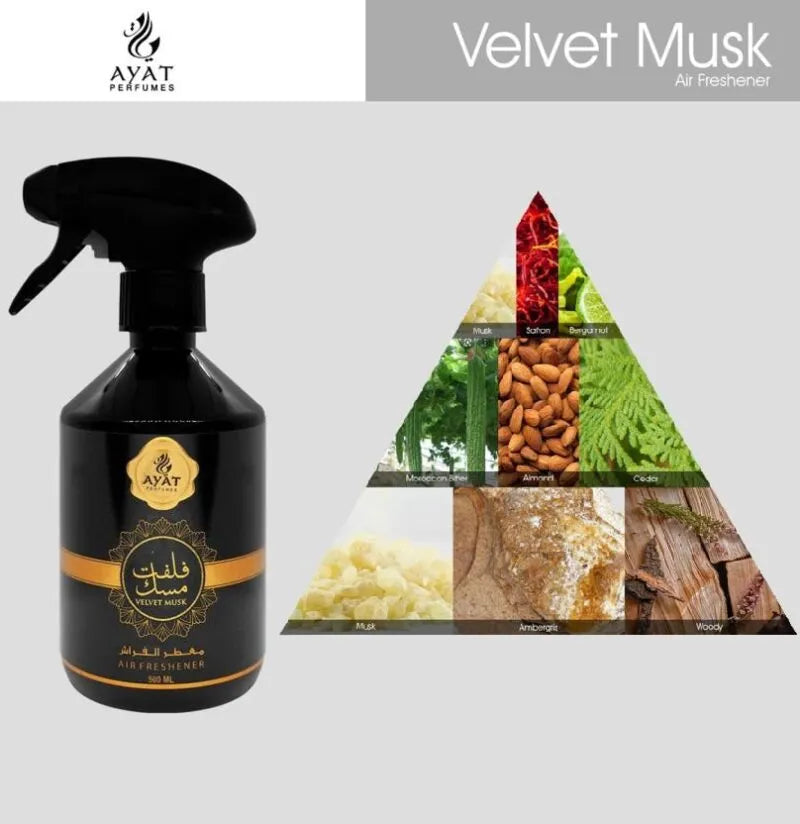 AYAT PERFUMES – Vaporisateur de Parfum d’Intérieur – Velvet Musk – 500ml